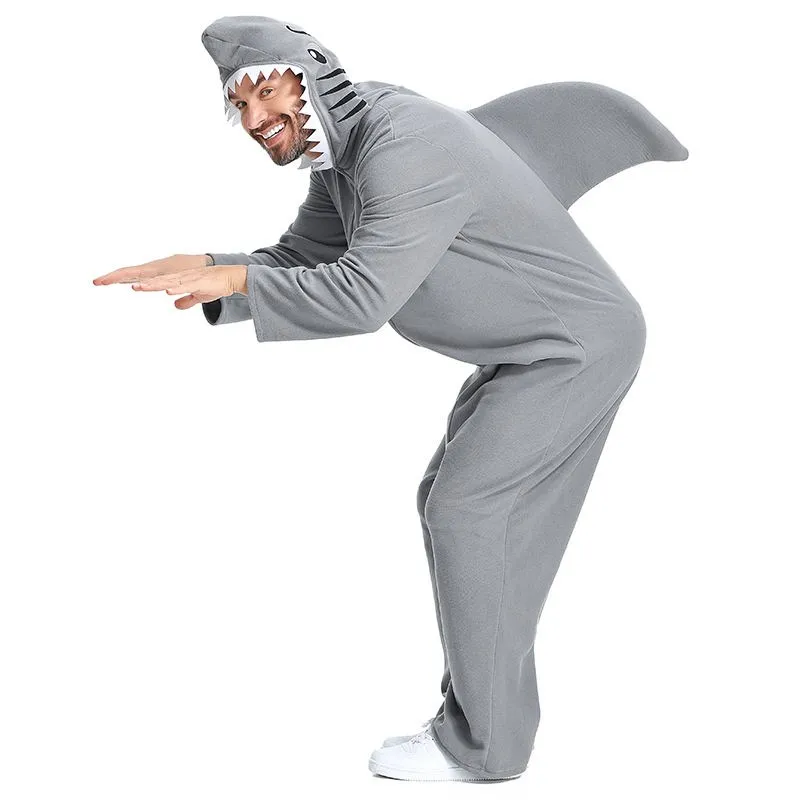 

Adult Halloween Shark Costume Animal Role-playing Oceanic Outfit Funny Big White Shark One-piece Clothing Ladies Festival