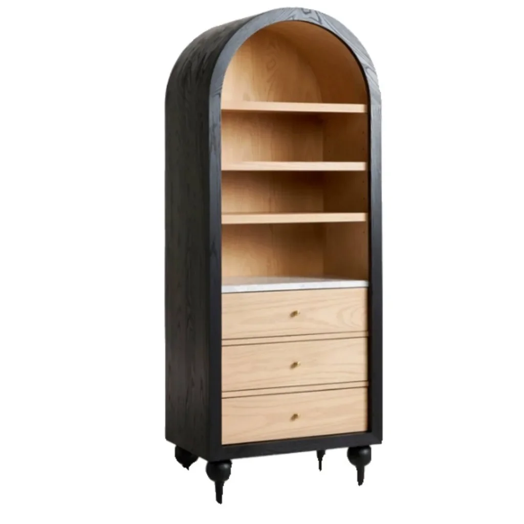 Storage Cabinet Luxury Solid Wood Living Room Sturdy Durable Easy Assembly Stable Construction Heavy Duty Space Saving