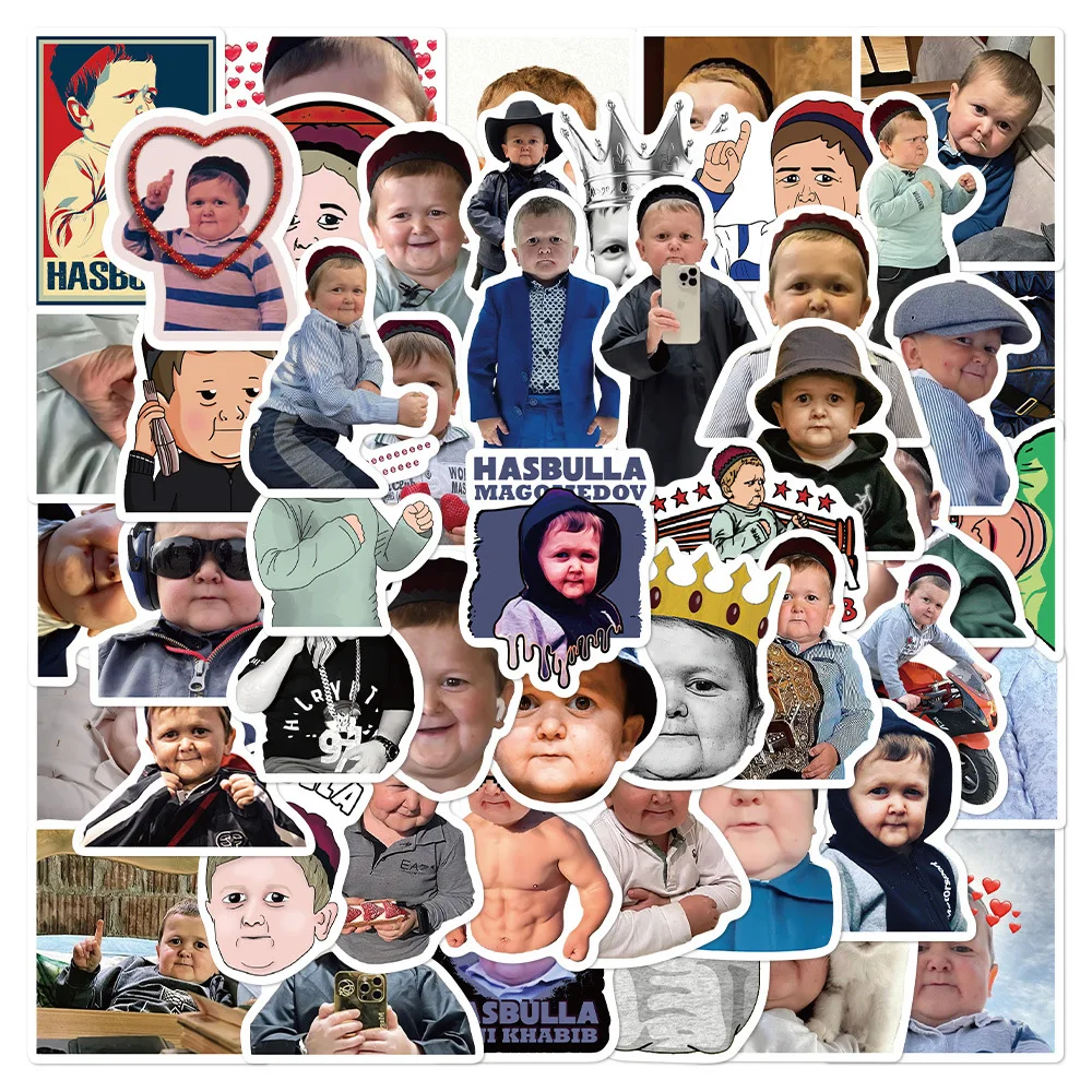 10/30/50pcs Online Celebrities Hasbulla Meme Stickers Funny Cartoon Decals Toys DIY Phone Laptop Motorcycle Sticker Decorations