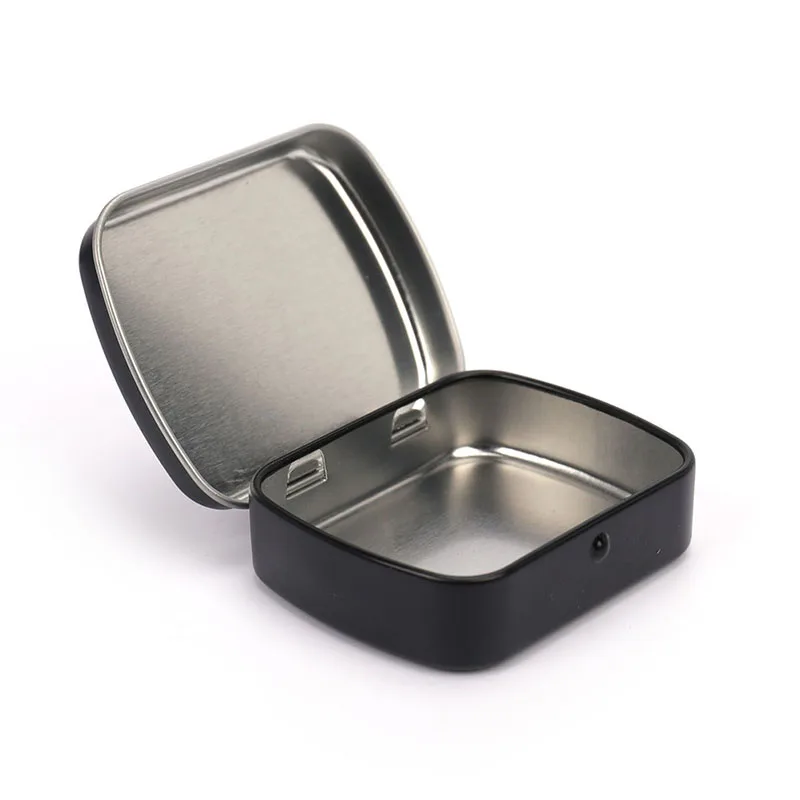 1 pc Survival Kit Tin Small Empty Metal Tin Silver Black Gold Flip Storage Box Case Organizer For Money Coin Candy Key