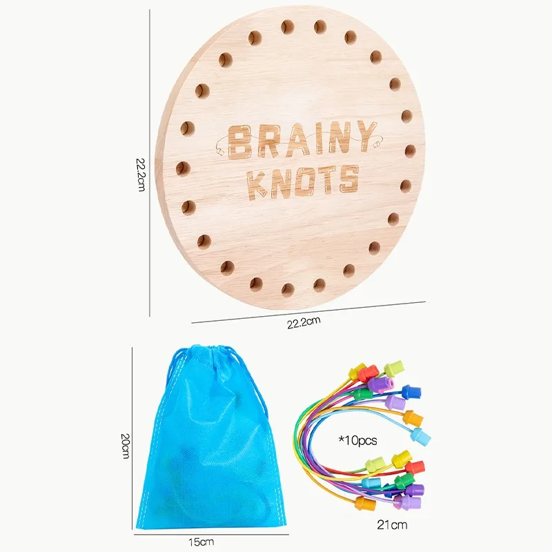 몬테소리 어린이 퍼즐 게임 밧줄 풀기 도전 나무 보드 Souptoys 해독 논리 훈련 퍼즐 게임 밧줄 정렬