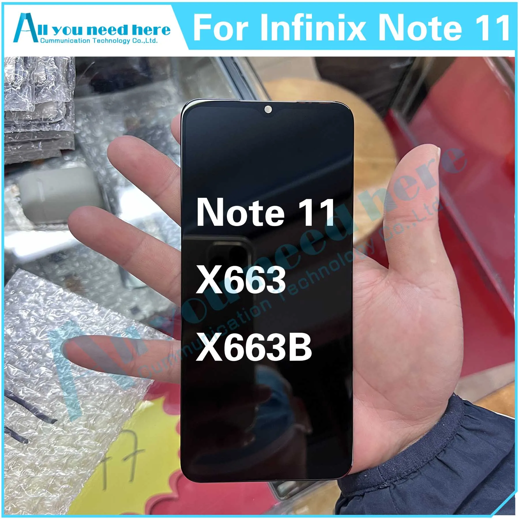 

100% Test For Infinix Note 11 X663 X663B LCD Display Touch Screen Digitizer Assembly Repair Parts Replacement