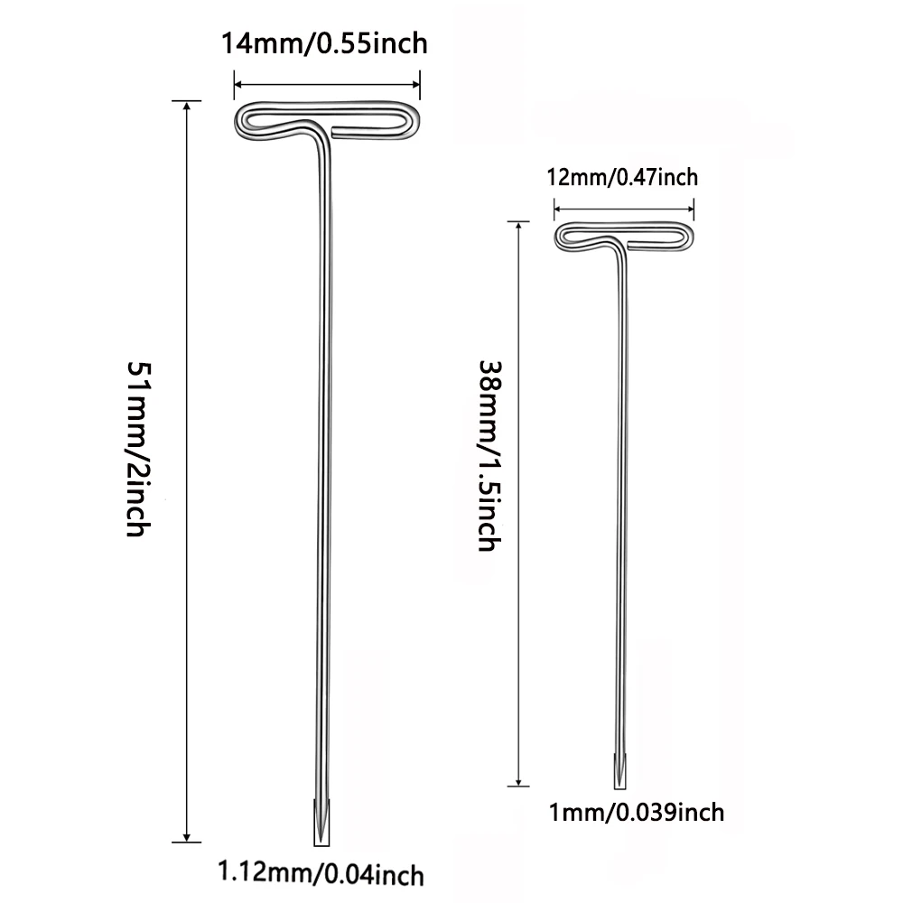 Épingles en T grossières pour le blocage, la modélisation, l\'artisanat, la qualité, la perruque, le trou, le type de tête de mannequin, la couture,