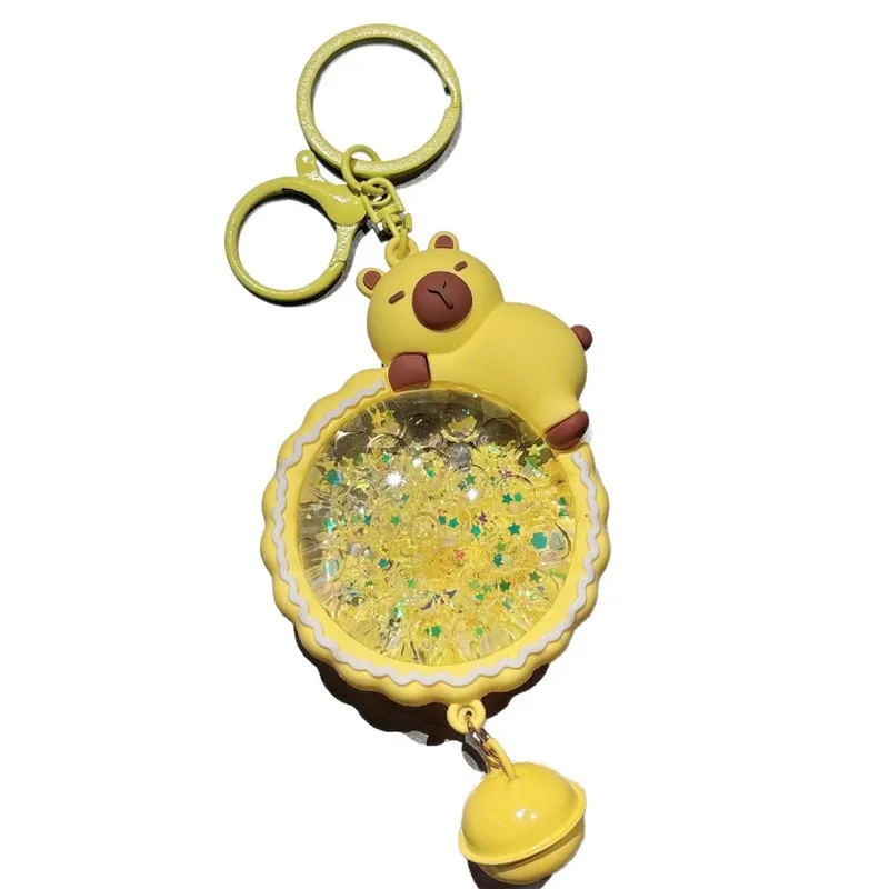 Creative Capybara Sand Art Bottle Keychain for Bags Cars Backpacks Gift Accessory Unique Animal Themed Key Ring for Men Women Te - view 5