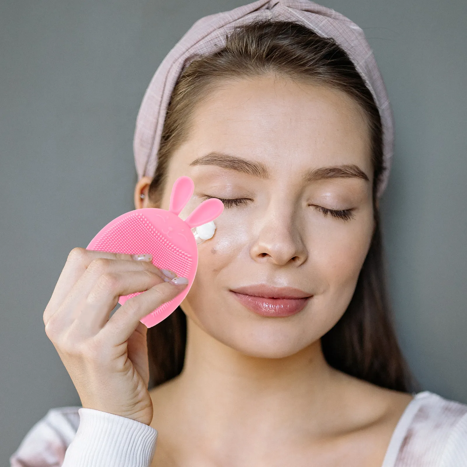 Juego de 4 Cepillos Faciales de Silicona con Forma de Conejo, Suaves y Delicados, para Limpieza Facial, Exfoliantes, Impermeables, para Piel Delicada y Seca