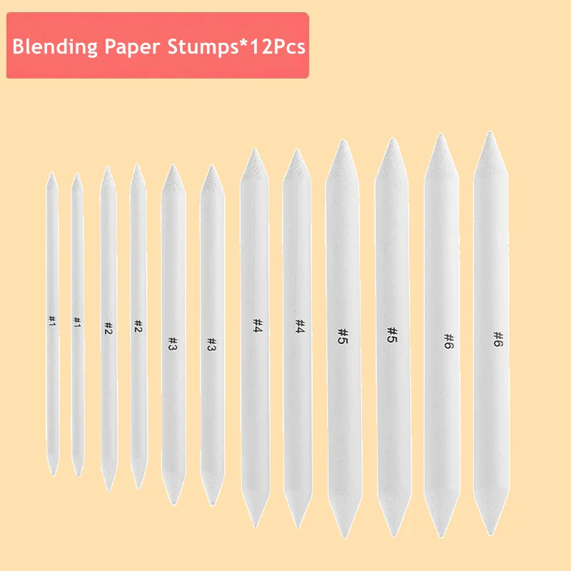 Mischen von Stümpfen und Tortillions, Papierkunstmixer, Schleifpapier, Bleistiftspitzer, Zeiger für Künstler, Kohle, Skizzen, Zeichenwerkzeuge