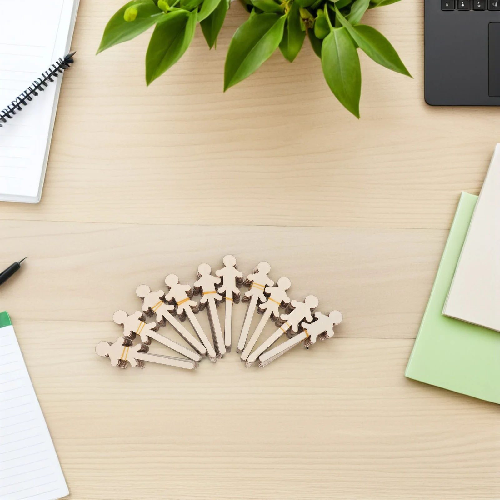 

150Pcs Paintable Wooden People Cutouts Unfinished Craft Sticks DIY Classroom Art Projects Educational Craft Kit