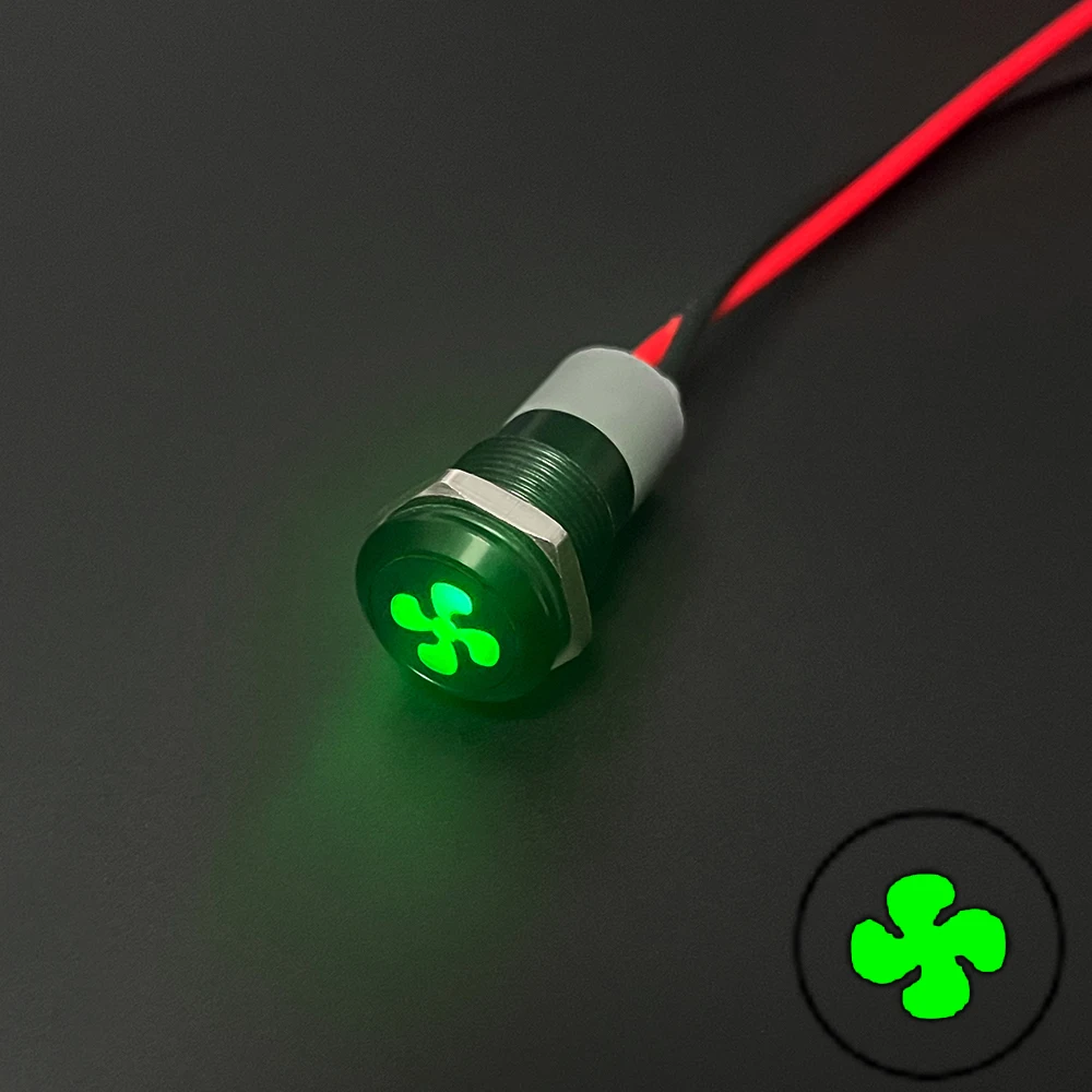 8/12/14MM Metallanzeige Licht Auto Motorrad Wasserdichte LED Pilot Signal Lampe Panel Warnung 12V 24V Anpassung