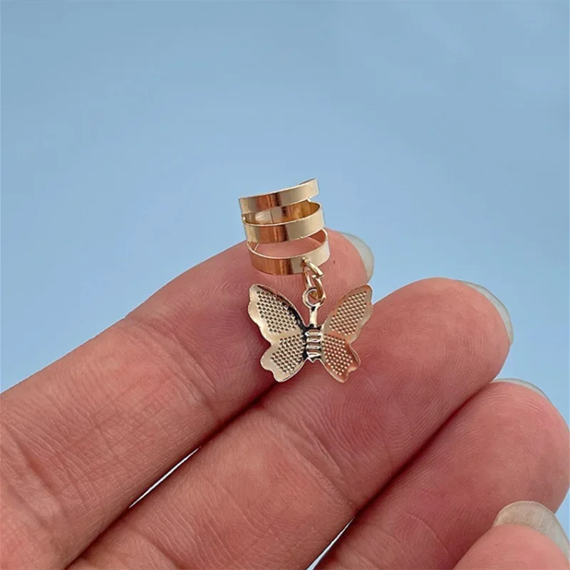 

DIY Dreadlock Rings Gold Silver Accessories African Braiding Clips 20Pcs Set Butterfly Star Openwork Metal Hair Cuffs