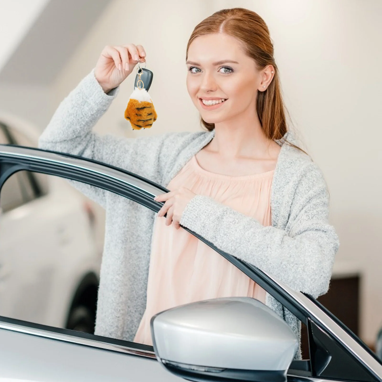 1개 시뮬레이션 발톱 펜던트 귀여운 동물 발 모양 열쇠고리 부드럽고 편안한 장식 아이들 침실 자동차 핸드폰 가방용