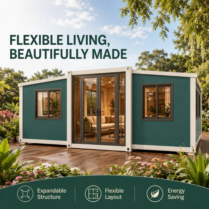 Steel Structure 40Ft 20Ft Prefab Expandable Breathable Container House 1-5 Bedroom Luxury Kitchen Apartment Farmhouse Mobile