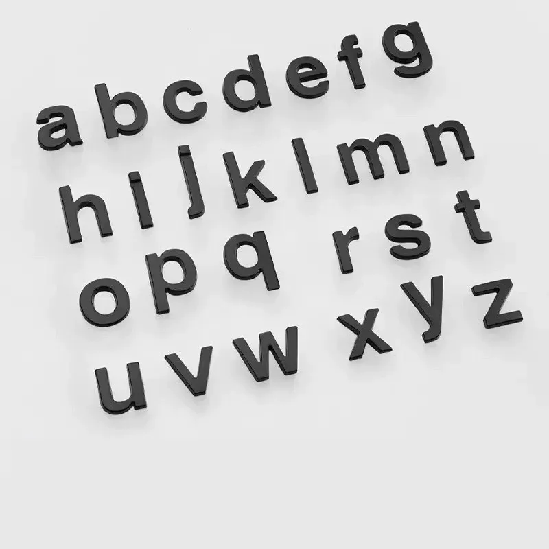 3D Metal DIY Styling Letters Word Alphabet Emblem Decals Numbers Labeling Car Sticker Rear Trunk Logo Accessories