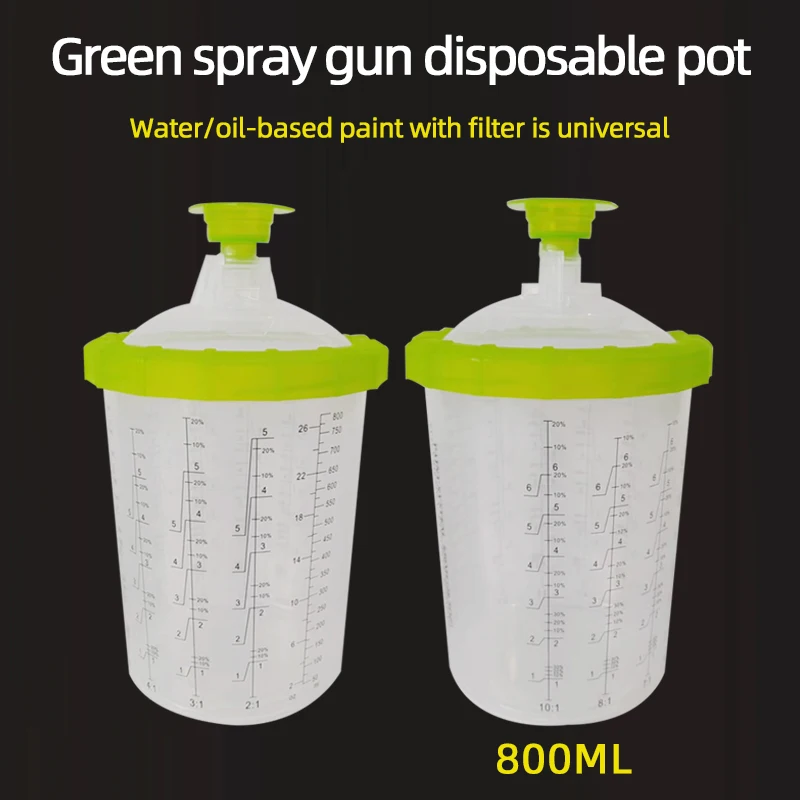 50 Sets Of 800 Ml Spray Gun Pot Disposable  Wash Pot Car Paint Spray Gun Universal Paint Cup Upper Can  For SATA DEVILIBSS IWATA