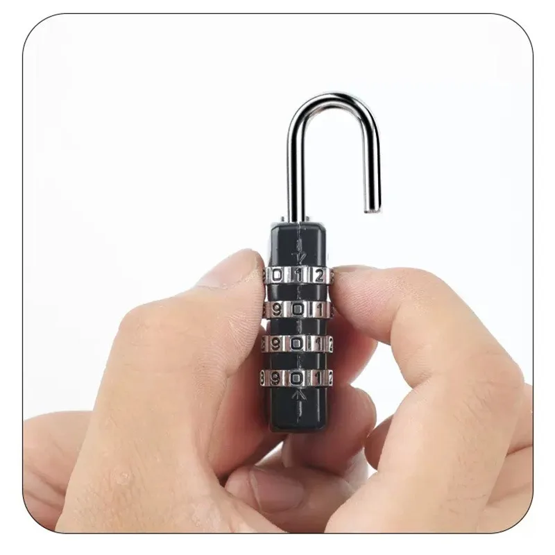 Mini Lock Resettable 4 Dial Digits Code Number Password Combination Padlock Travel Security Lock for Luggage Lock Padlock Gym