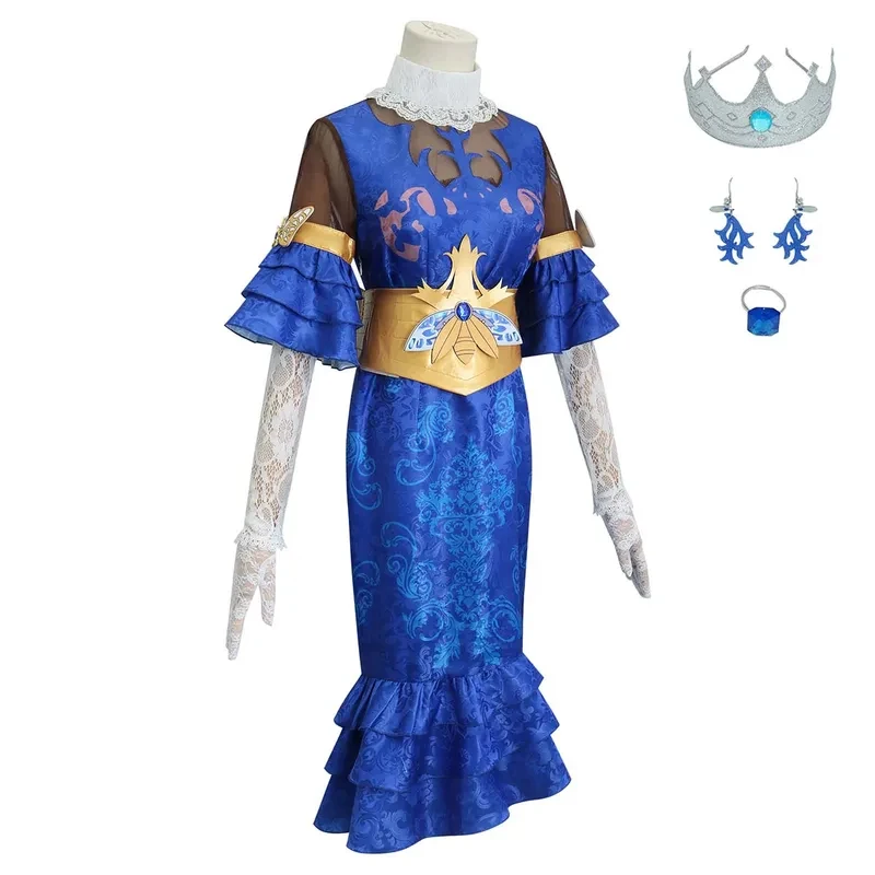 

Women Game Identity V Doctor Emily Dyer Firefly Blue Dress Costume fg8'.