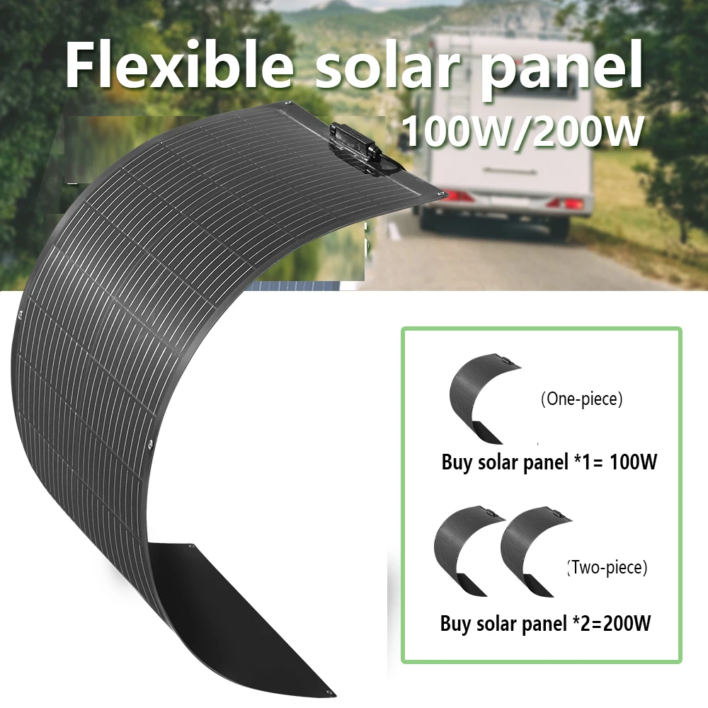 

XINPUGUANG 16.5v Flexible solar panel 100W OR 200W Solar Panel 12v for camping car home Roofs, farms Balcony battery charger