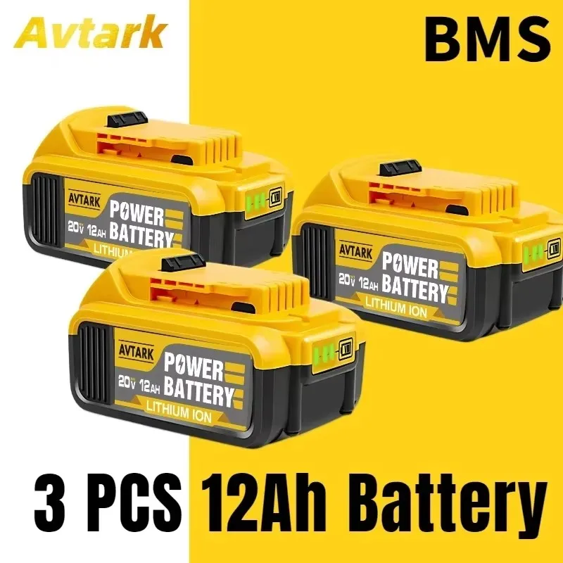 

12000MAH For Dewalt DCB200 Replacement Battery Compatible For Dewalt 18V 20V Tools DCB120 DCB182 DCB200 DCB609 Battery