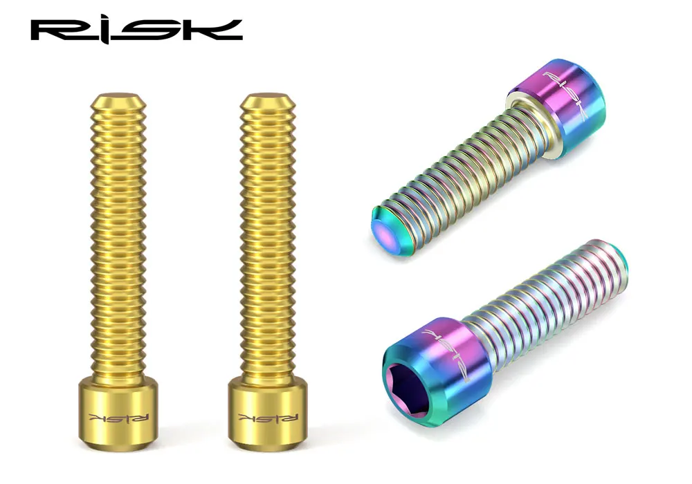RISK M4*13,5 / M4x20 mm Titanlegierung Schrauben Fahrrad Vorder-/Hinter-Schaltwerk Bolzen für MTB Fahrrad XT X7 X9 Schaltverstellungs-Schraube – Detail 3