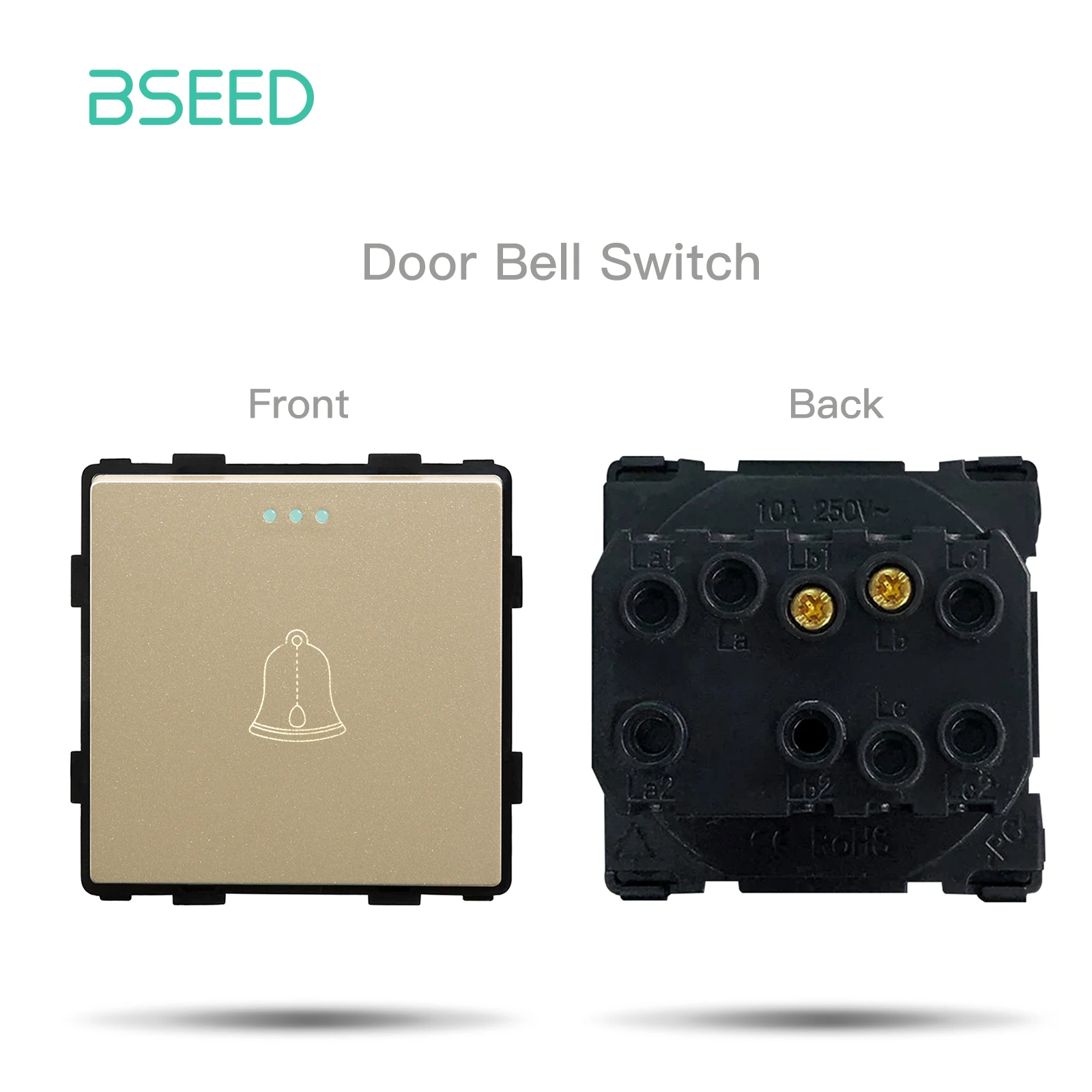 Zaad Mechanische Knop Schakelaar 1/2/3Gang 1/2way Usb Type-C Lading Poort Stopcontact Diy Functie Deel Kunststof Frame Alleen