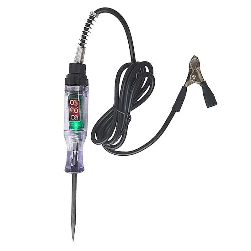 Penna di prova del circuito del camion dell'automobile, Tester del circuito, luce di prova automobilistica digitale 6V/12V/24V DC con guanti