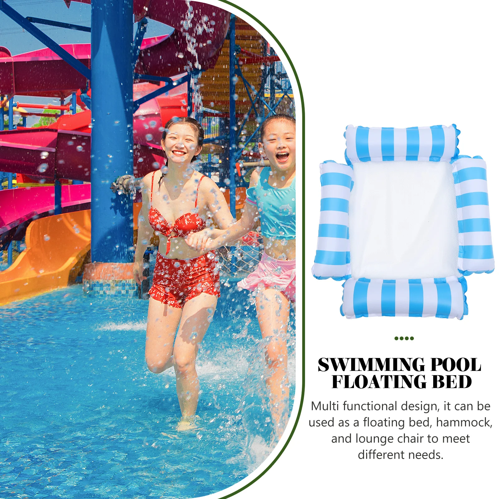Aufblasbare schwimmende Reihe Pool faltbare Hängematte zum Schwimmen Mesh Stuhl Wasser schwimmt Pools Nylon Party