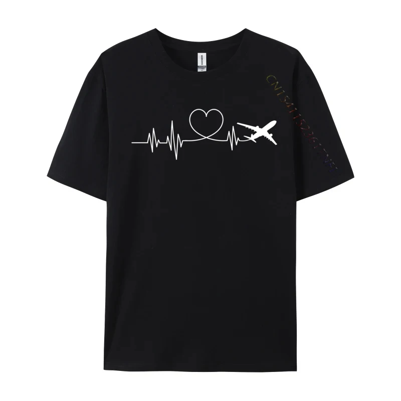 Funny Aviation Plane Heartbeat Pilot Men Cute Training Design Men T Shirt Design Tops Tees Family Funny Tee-Shirts Wholesale