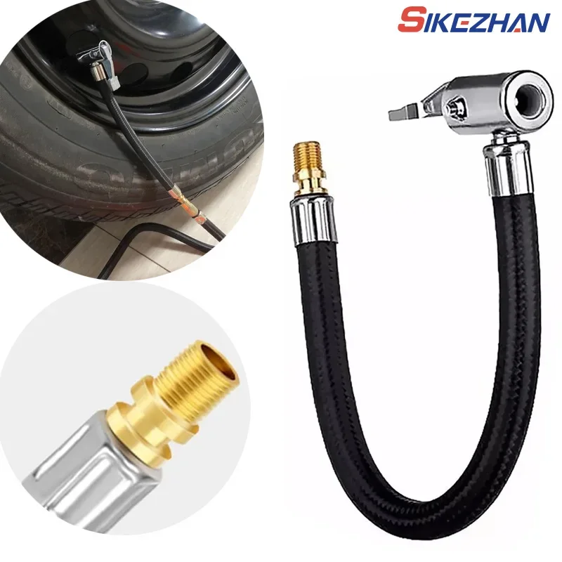 ท่อเติมลมยางจักรยานรถจักรยานยนต์ MTB หัวฉีดเชื่อมต่อที่รวดเร็วปั๊มลมหลอดขยายอะแดปเตอร์ล็อคลมเชย