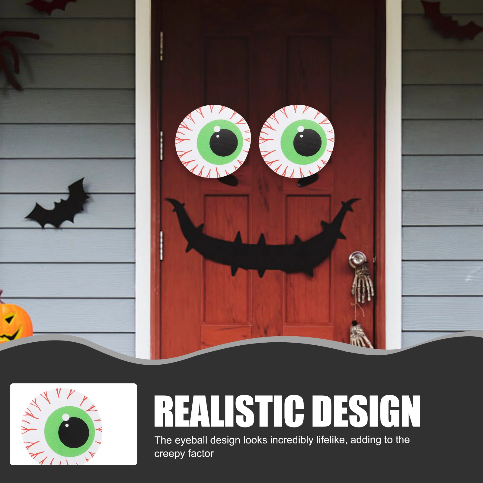 

2Pcs Halloween Eyeball Window Decors Scary Eye Stickers Removable Eyeball Decorative Window Decals DIY Home Decoration