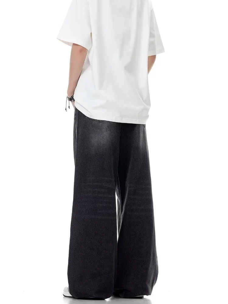 Vintage Black Wide Leg Jeans Women Oversized High Street Korean Fashion Baggy Denim Trousers Grunge Y2k Female Hip Hop Pants — zdjęcie 7