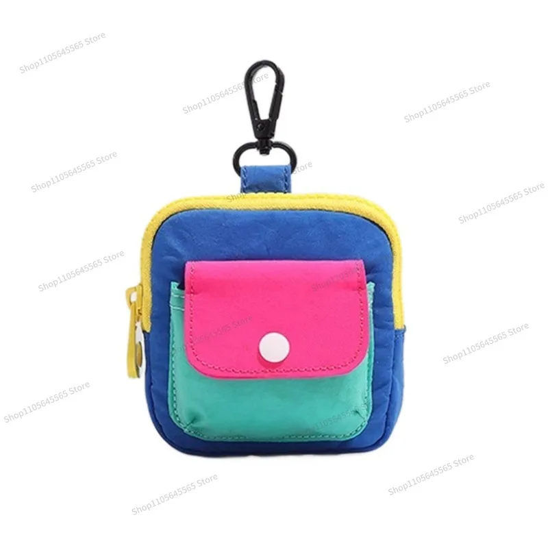For 2025 New Niche Zero Wallet, Portable, Compact, Color Blocking Small Card Bag, Zipper Headphone Bag