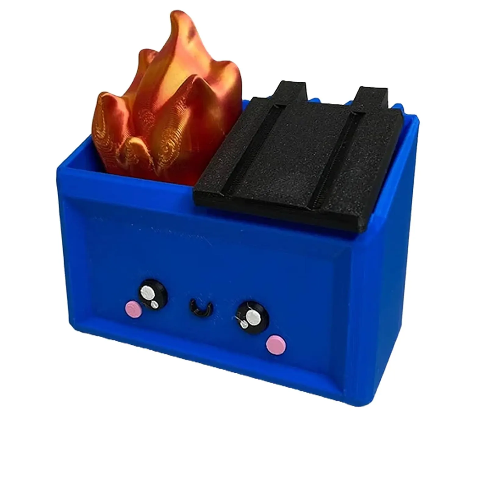 3d Printed Dumpster Fire Desk Figurine, Funny Dumpster Fire Desk Accessories, Dumpster Fire Pen Holder Gag Gifts For Friends