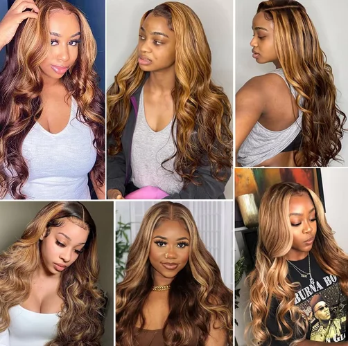 Highlight Body Wave Wig Brazilian Human Hair Wigs For Black Women 13x4 Honey Blonde Lace Front Wig HD Lace Frontal Wig Sale