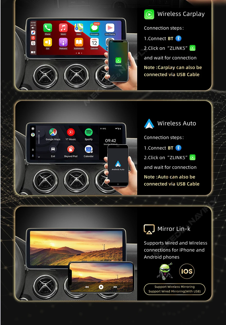 MEKEDE EU Duty Free Qualcomm Snapdragon 680 für Mercedes Benz C W205-GLC 2014 - 2018 NTG5.0 System Autoradio Intelligentes System Multimedia-Player Kabelloses Carplay Android Auto 4G DSP GPS-Navigation WIFI 1920*720 – Detail 27