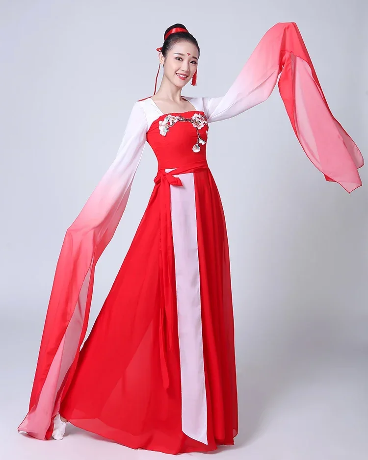 Chinese Stijl Hanfu Klassieke Danskostuums Dames Nieuwe Stijl Danskostuums Mouw Danskostuum