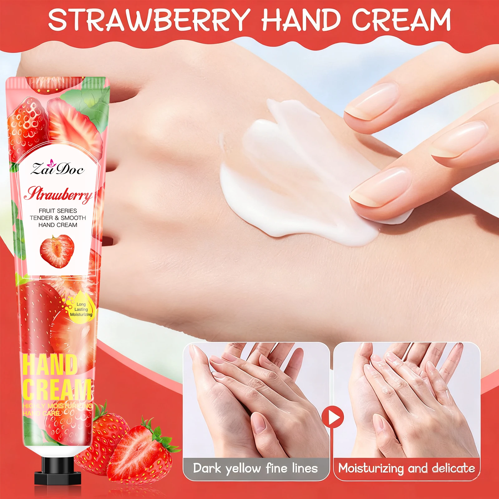 ZaiDoc Muti-Pcs Fruit Series Hand Cream and Foot Care Set Moisturizing Repair Cream for Dry Skin Smoothing Hand Lotion & Foot Balm Kit Daily Skincare Gift Set for Women Men Travel Size