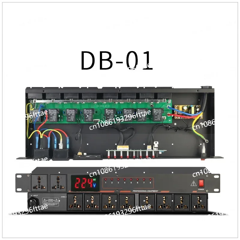 Professional 10-way Power Sequencer 8-way High-power Amplifier Control Manager Socket Intelligent Electric Conference Display