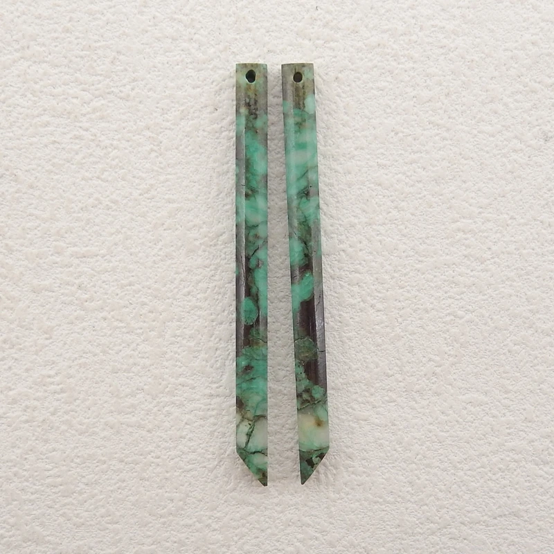 Natural Stone Chrysocolla Long Earring Bead,Handmade Fashion Jewelry Women Earrings Accessories 56x4mm 5g