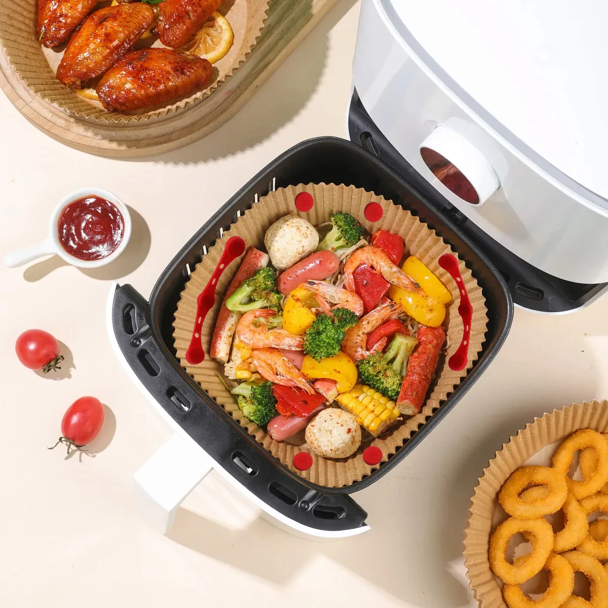 Силиконовая пряжка с магнитом для фритюрницы, магнитные силиконовые зажимы для фритюрницы, пергаментная бумага, используемая для управления фритюрницей можно использовать повторно