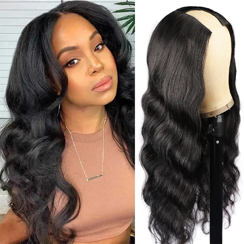 

Body Wave U Part Wig Human Hair For Black Women Brazilian Virgin Human Hair Wig 150% Density Natural Color 20inch