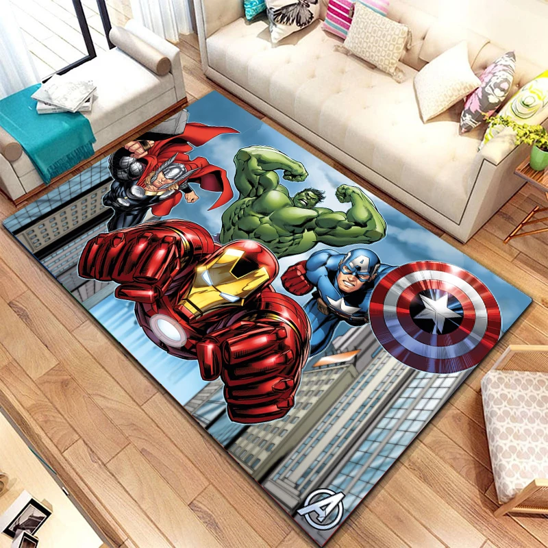 Disney Superhero Area tappeto tappeti 3D per soggiorno cucina camera da letto divano Home Decor zerbino pavimento per bambini tappetino antiscivolo