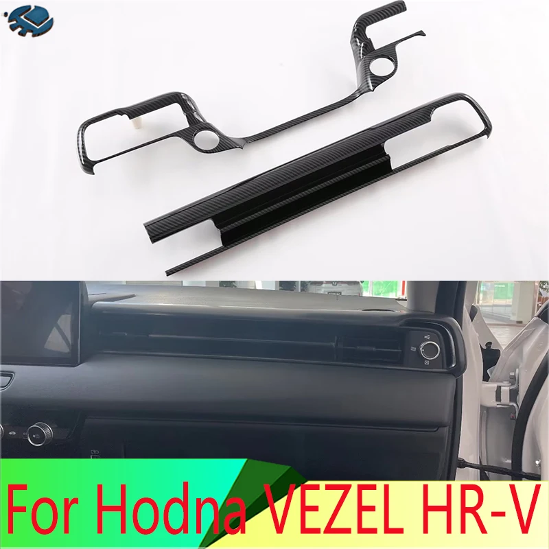 

For Hodna VEZEL HR-V 2022 2023 Car Accessories Carbon Fiber Style Center Console Interior Instrument Panel Around Trim