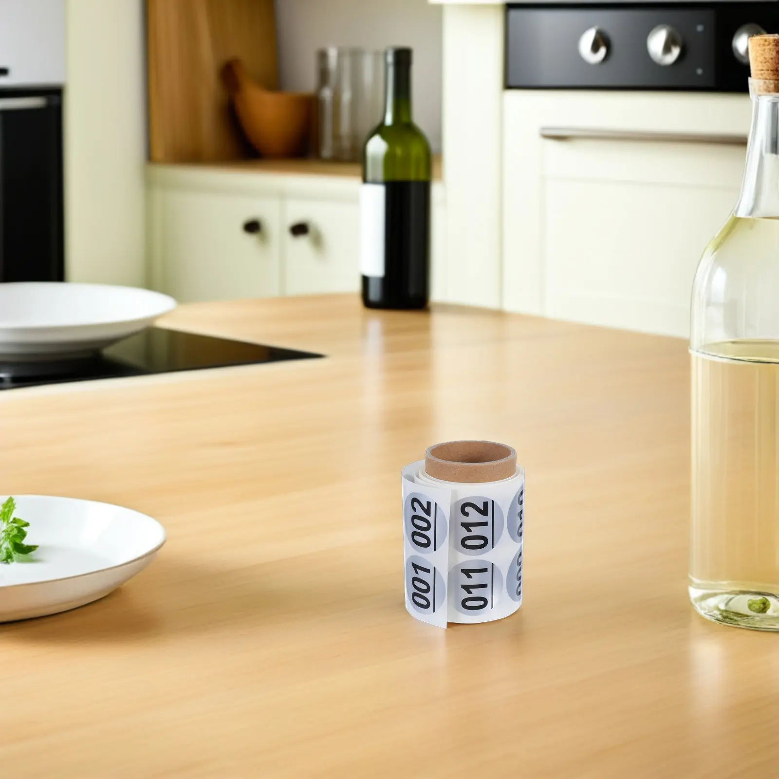 1 Roll Consecutive Number Stickers 001-200 Self Adhesive Waterproof Inventory Labels Small Round 3Cm for Water Bottles Gym