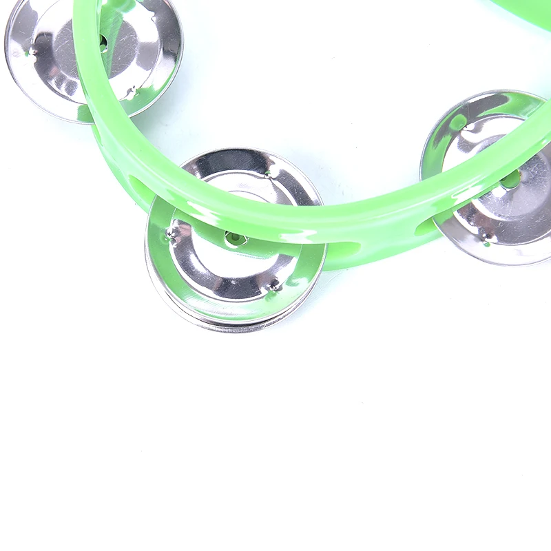 NEW Hand Held Tambourine Metal Bell Plastic Percussion for KTV Party Kid Game Toy