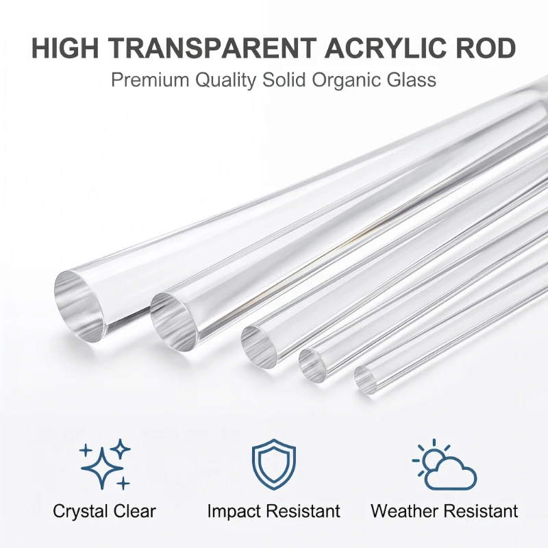 Acrylic Rod, Clear Acrylic Rod, PMMA Rod, Solid Acrylic Bar, Acrylic Round Bar, Organic Glass Rod