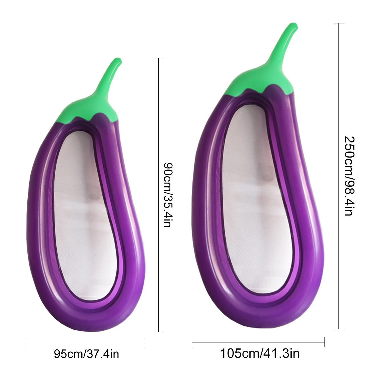 Hamaca inflable con forma de berenjena para adultos, flotadores de piscina, flotador de playa grueso de verano, anillo divertido para las axilas para relajación de agua, 1 ud.