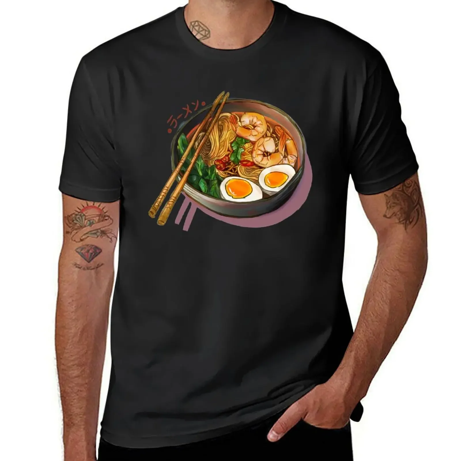 Japanses Ramen Noodles Bowl T-Shirt summer clothes sublime hippie clothes cute tops t shirts for men cotton