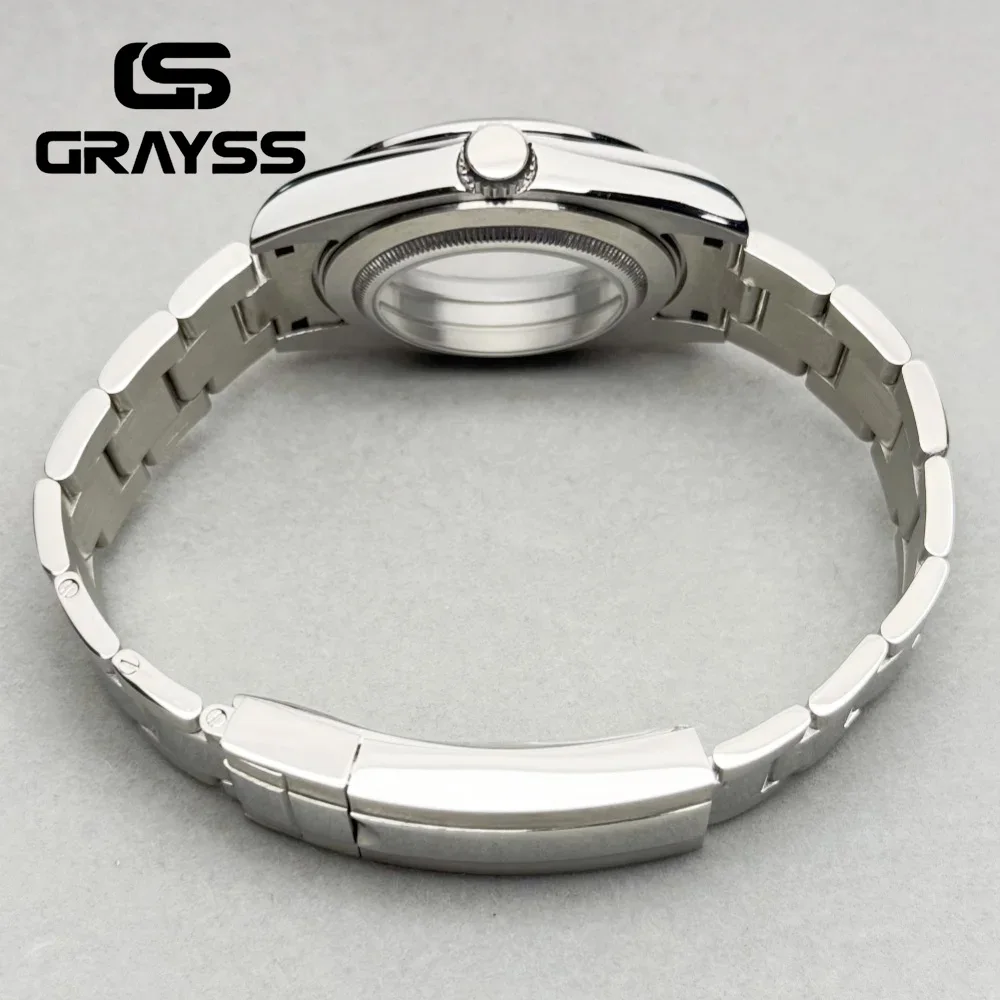 For DATEJUST 36MM/39MM Watch Case Fit NH34 NH35 NH36 Movement Sapphire Flat Edge 200m Waterproof Presidential Bracelet Strap image 5