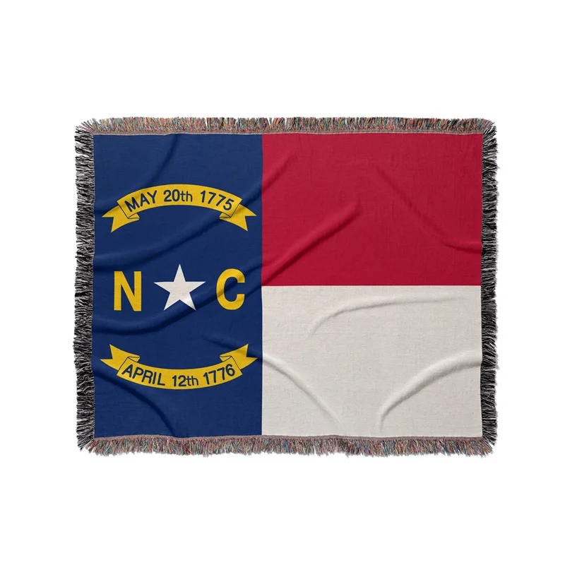 Gaslight Gatekeep Girlboss North Carolina United States of America Jacquard Fringed Woven Throw Blanket