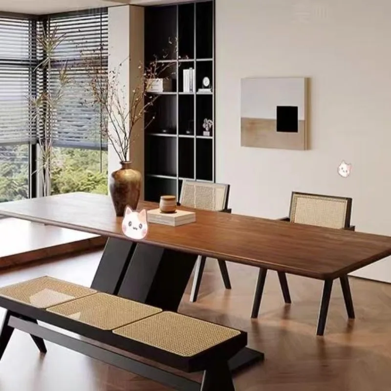 Meja Kopi Kayu Solid Salon Meja Makan Kualitas Tinggi Desain Nordic Tahan Air Meja Desainer Modern Perabotan Rumah Palungan