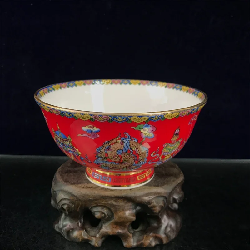 Collect Bowl Porcelain Gold Pastel Eight Treasures Pattern Usable Rice Bowls From  Countryside Beijing Old Thing